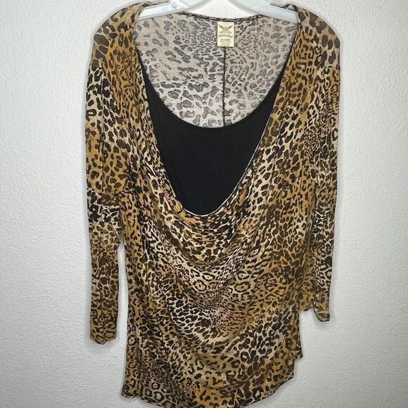 Faded Glory Animal Print Layered Top - Picture 5 of 6